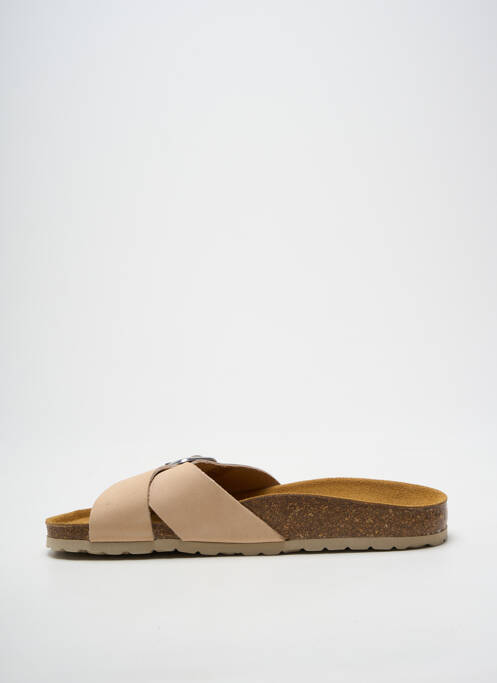 Mulete/saboți arcadă plantară toc plat până la 3 cm bej SANTAFE femme