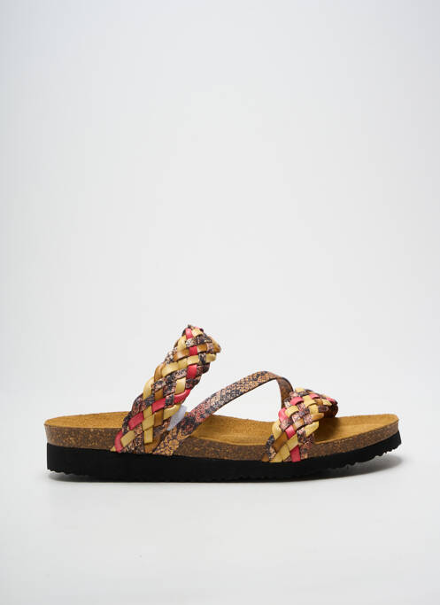 Mulete/saboți vârf deschis toc plat până la 3 cm galben SANTAFE femme