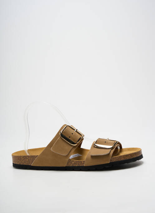 Mulete/saboți arcadă plantară toc plat până la 3 cm maro SANTAFE femme