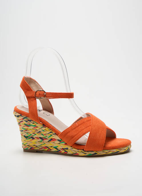 Sandale/pantofi decupați toc platformă toc de 7 la 9 cm portocaliu ELUE PAR NOUS femme