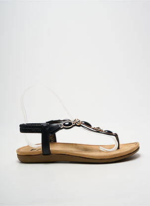 Șlapi vârf deschis toc plat până la 3 cm negru ELUE PAR NOUS femme