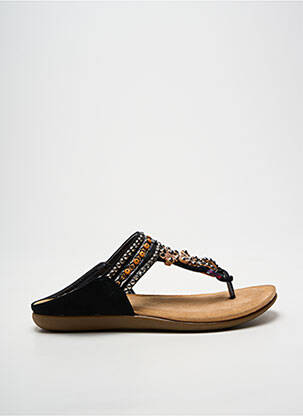 Șlapi vârf deschis toc plat până la 3 cm negru MORAN'S femme