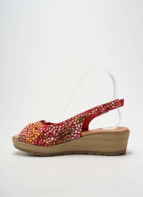 Sandale/pantofi decupați toc platformă toc de 4 la 6 cm roșu KADANCIA femme