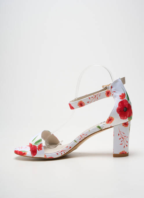 Sandale/pantofi decupați închidere cu bride toc de 7 la 9 cm alb ELUE PAR NOUS femme