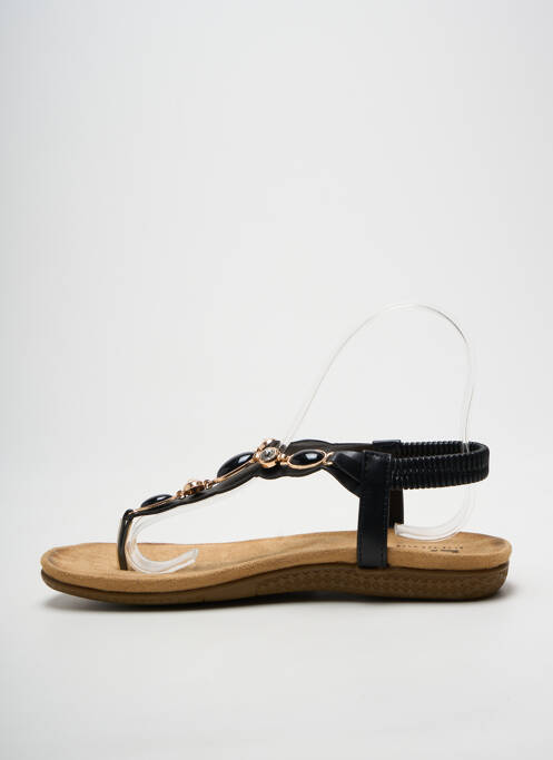 Șlapi vârf deschis toc plat până la 3 cm negru ELUE PAR NOUS femme