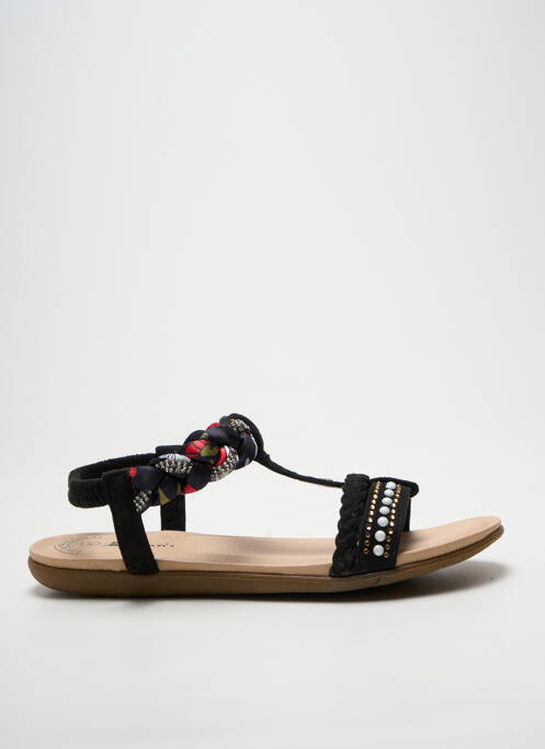 Sandale/pantofi decupați vârf deschis toc plat până la 3 cm negru MORAN'S femme