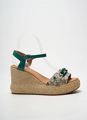 Sandale/pantofi decupați toc platformă toc de 7 la 9 cm verde LOLA CANALES femme