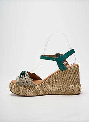 Sandale/pantofi decupați toc platformă toc de 7 la 9 cm verde LOLA CANALES femeie