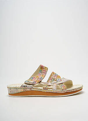 Mulete/saboți țesătură satinată toc plat până la 3 cm argintiu LAURA VITA femme