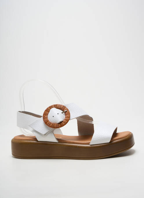 Sandale/pantofi decupați închidere cu buclă(e) toc de 4 la 6 cm alb LOLA CANALES femme