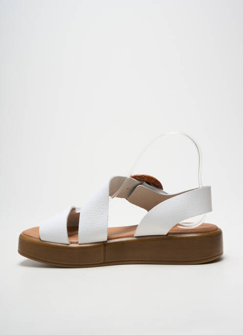 Sandale/pantofi decupați închidere cu buclă(e) toc de 4 la 6 cm alb LOLA CANALES femme