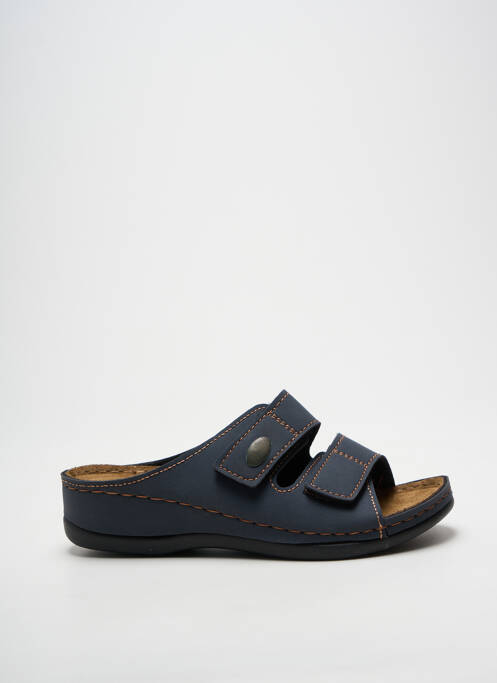 Mulete/saboți vârf deschis toc de 4 la 6 cm albastru MORAN'S femme