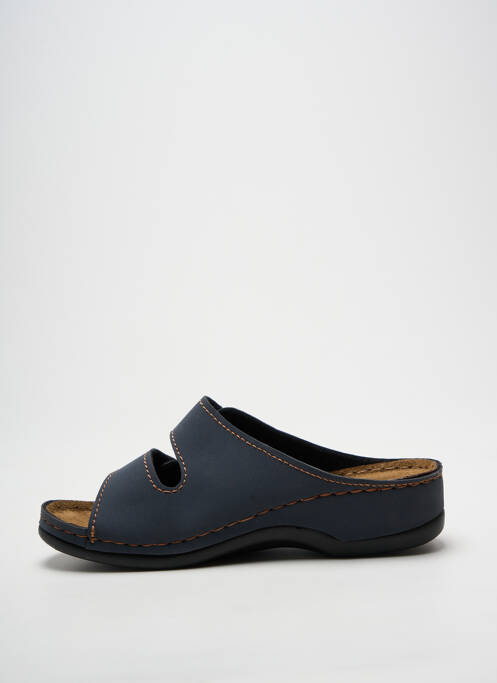 Mulete/saboți vârf deschis toc de 4 la 6 cm albastru MORAN'S femme