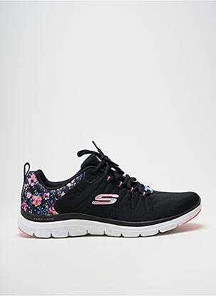 Adidași vârf rotund toc plat până la 3 cm negru SKECHERS femme