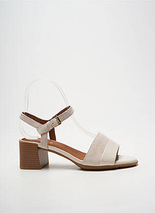 Sandale/pantofi decupați toc pătrat toc de 4 la 6 cm bej GEOX femme