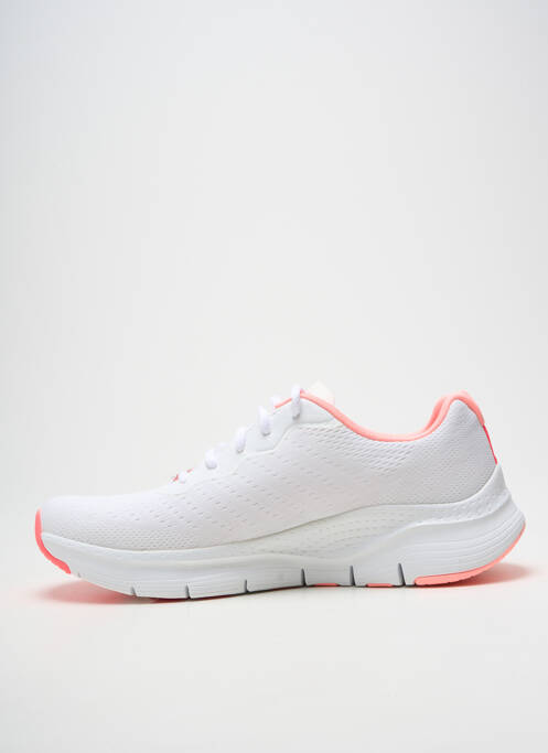 Adidași vârf rotund toc de 4 la 6 cm alb SKECHERS femme