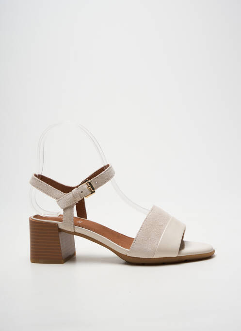 Sandale/pantofi decupați toc pătrat toc de 4 la 6 cm bej GEOX femme