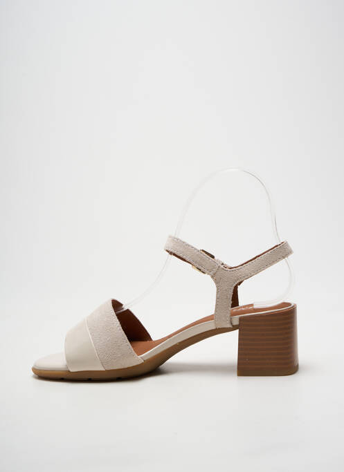 Sandale/pantofi decupați toc pătrat toc de 4 la 6 cm bej GEOX femme