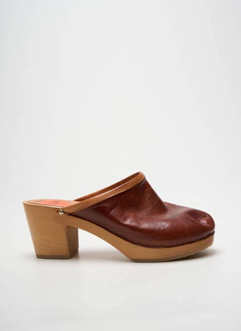 Mulete/saboți toc de 4 la 6 cm maro SWEDI femme