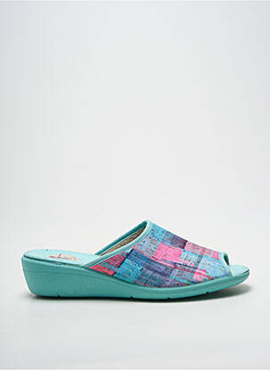 Papuci/pantofi de casă vârf deschis toc de 4 la 6 cm albastru CM CONFORT femme