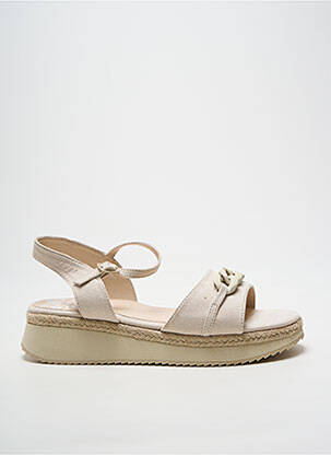 Sandale/pantofi decupați închidere cu buclă(e) toc de 4 la 6 cm bej MTNG femme