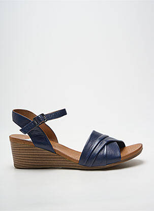 Sandale/pantofi decupați închidere cu bride toc de 4 la 6 cm albastru COCO ET ABRICOT femme