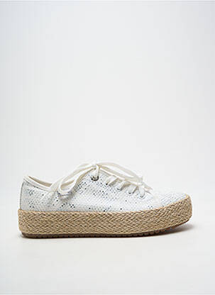 Espadrile închidere cu șireturi toc de 4 la 6 cm argintiu MTNG femme