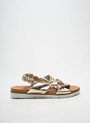 Sandale/pantofi decupați vârf deschis toc plat până la 3 cm auriu COCO ET ABRICOT femme