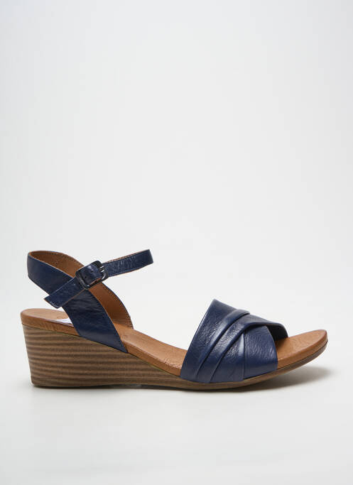 Sandale/pantofi decupați închidere cu bride toc de 4 la 6 cm albastru COCO ET ABRICOT femme