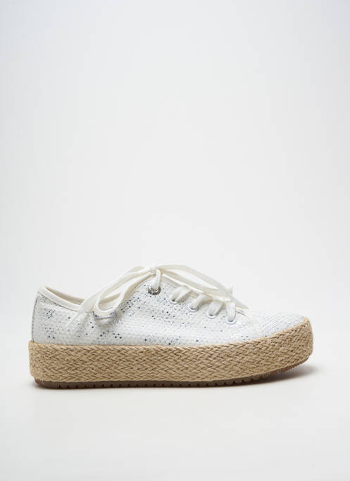 Espadrile închidere cu șireturi toc de 4 la 6 cm argintiu MTNG femme