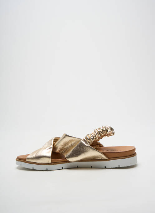 Sandale/pantofi decupați vârf deschis toc plat până la 3 cm auriu COCO ET ABRICOT femme