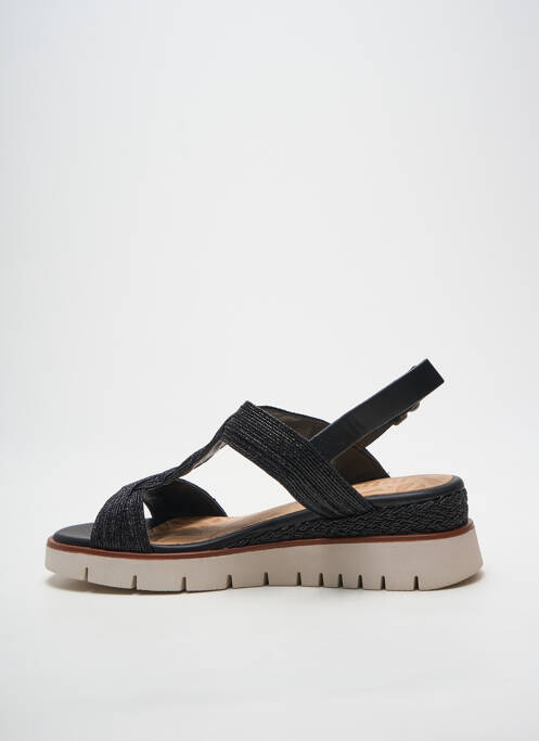 Sandale/pantofi decupați țesătură satinată toc de 4 la 6 cm negru MTNG femme