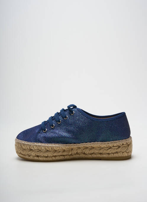 Espadrile închidere cu șireturi toc de 4 la 6 cm albastru LA MAISON DE L'ESPADRILLE femme