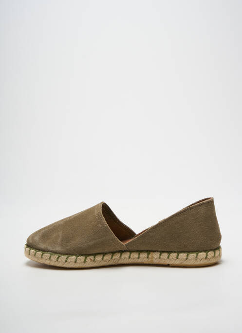 Espadrile vârf rotund toc plat până la 3 cm verde VERBENAS femme