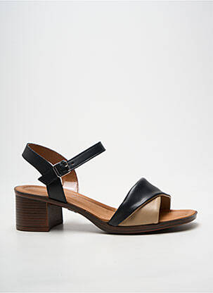 Sandale/pantofi decupați țesătură satinată toc de 4 la 6 cm negru AGORÀ femme