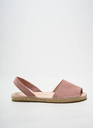 Espadrile vârf deschis toc plat până la 3 cm roz MACARENA femme
