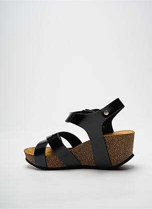 Sandale/pantofi decupați țesătură satinată toc de 4 la 6 cm negru BIO TIME femeie