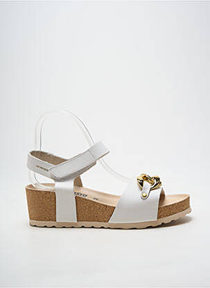 Sandale/pantofi decupați toc platformă toc de 4 la 6 cm alb MEPHISTO femme