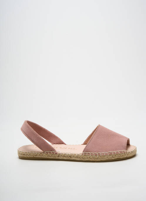 Espadrile vârf deschis toc plat până la 3 cm roz MACARENA femme