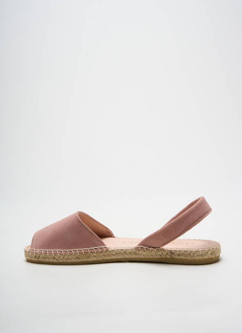 Espadrile vârf deschis toc plat până la 3 cm roz MACARENA femme