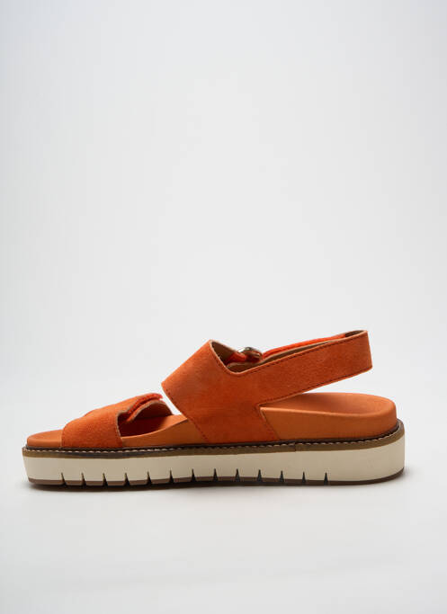 Sandale/pantofi decupați vârf deschis toc de 4 la 6 cm portocaliu MEPHISTO femme