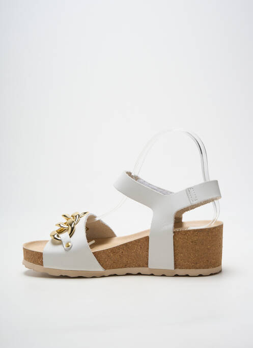 Sandale/pantofi decupați toc platformă toc de 4 la 6 cm alb MEPHISTO femme