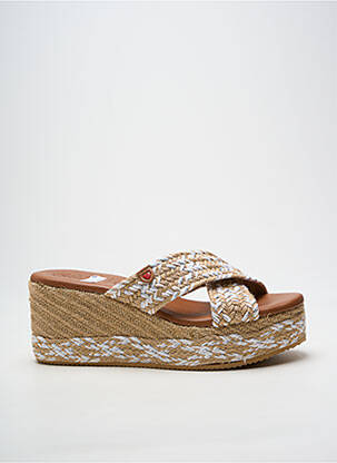 Mulete/saboți vârf deschis toc de 7 la 9 cm alb OH ! MY SANDALS femeie