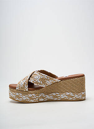 Mulete/saboți vârf deschis toc de 7 la 9 cm alb OH ! MY SANDALS femeie