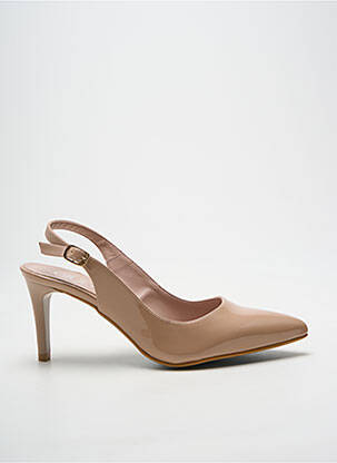 Pantofi cu toc închidere cu buclă(e) toc de 7 la 9 cm bej GIULIA femme