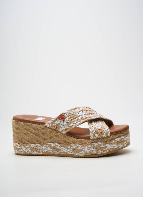 Mulete/saboți toc platformă toc de 7 la 9 cm alb OH ! MY SANDALS femme