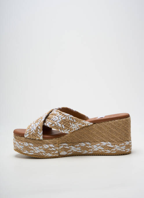 Mulete/saboți toc platformă toc de 7 la 9 cm alb OH ! MY SANDALS femme