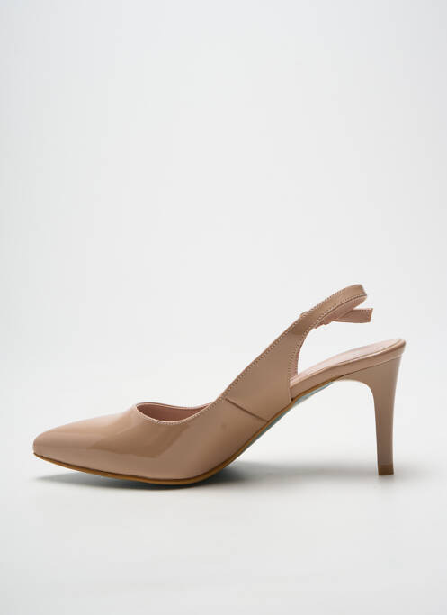 Pantofi cu toc închidere cu buclă(e) toc de 7 la 9 cm bej GIULIA femme