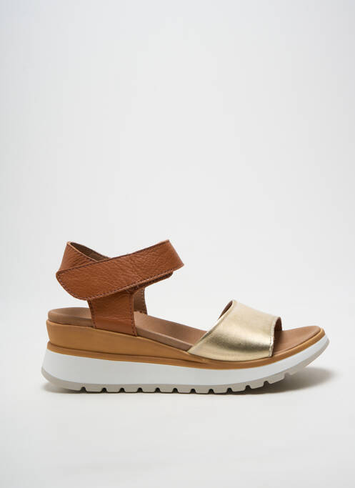 Sandale/pantofi decupați vârf deschis toc de 4 la 6 cm auriu CHACAL femme