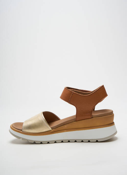 Sandale/pantofi decupați vârf deschis toc de 4 la 6 cm auriu CHACAL femme